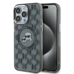 Karl Lagerfeld IML Monogram Karl & Choupette Head MagSafe iPhone 15 Pro &Uuml;mbris - must