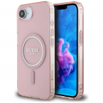 Guess IML Glitter Circle MagSafe &uuml;mbris jaoks iPhone 16e - roosa
