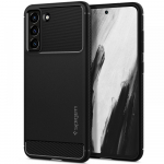 Spigen Rugged Armor &uuml;mbris Samsung Galaxy S21 FE-le - mattmusta