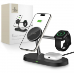 Tech-Protect A12 3in1 MagSafe Induktiivne Laadija jaoks Smartphone/K&otilde;rvaklapid/Smartwatch - must