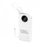 Dudao K13 10000mAh Powerbank sisseehitatud kaabliga - valge