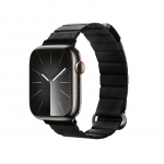 Crong Eclipse magnetiline kunstnahast rihm Apple Watch 44 / 45 / 46 / 49 mm kellale, must