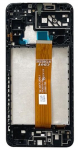 Ekranas Samsung A047 A04S 2022 su lietimui jautriu stikliuku Black ir rėmeliu originalus