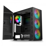 SAVIO PC Case Raptor X1 ARGB Glass/Mesh must