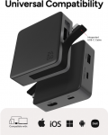ZAGG 4-pordiline USB-C-jaotur, must / hall