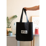 BT21 riidest ostukott, 28 &times; 40 cm, must