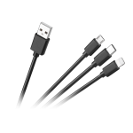 Kolm &uuml;hes USB-A&ndash;micro-USB / USB-C / Lightning kaabel, 1,2 m