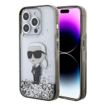 Karl Lagerfeld Liquid Glitter Ikonik &uuml;mbris jaoks iPhone 15 Pro - l&auml;bipaistev