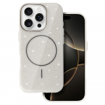 Magnetinis Itin Plonas Blizgus dėklas Iphone 15 sidabrinė