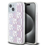 DKNY Liquid Glitter Multilogo &uuml;mbris jaoks iPhone 15 / 14 / 13 - roosa