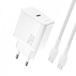 Dudao A27CEU PD 25W GaN USB-C seinalaadija USB-C kaabliga - valge