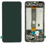 LCD screen Samsung A047 A04S 2022 koos touch screen ja frame Must original (service pack)