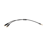 Adapter, 4-kontaktiline 3,5 mm pistik &ndash; 2&times; 3,5 mm stereo, 20 cm, HQ, kullatud otsad