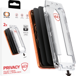 Tel Protect Dust-Free Easy Fit Privacy Full Glue 6D Tempered Glass for Iphone 18 Pro Max black - 2 pieces