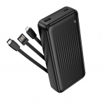 Borofone akupank 20000mAh BJ79A Clever &ndash; USB &ndash; Type C ja Lightning kaablitega, must