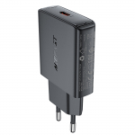 Acefast A65 PD 20W GaN USB-C Ultra Slim Wall Laadija - must