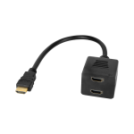 HDMI isane&ndash;2x HDMI emane adapter, 20 cm