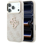 Guess 4G & Big Resin Logo &uuml;mbris mudelile iPhone 17 Pro / 18 Pro &ndash; v&auml;rv: roosa