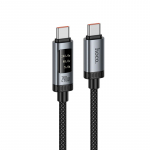Data Kaabel with digital display USB C to USB C Hoco PD 6A 240W 1,2 m U148 must