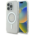 Guess IML Rhinestones MagSafe &Uuml;mbris jaoks iPhone 16 Pro Max - valge