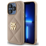 DKNY Quilted Stack Logo iPhone 15 Pro &Uuml;mbris - Beige