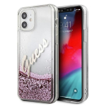 Guess GUHCP12SGLVSPI iPhone 12 mini 5,4" roosa/roosa &uuml;mbris Glitter Vintage Script