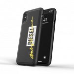 DIESEL Formuotas dėklas su siuvinėjimu IPHONE X/XS juodas/geltonas