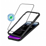 Crong Anti-Bacterial 3D Armor Glass 9H kogu ekraani kattev karastatud kaitseklaas iPhone 14 Pro Max jaoks koos paigaldusraamiga