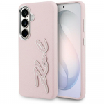 Karl Lagerfeld Grained Signature Metal Resin Logo &uuml;mbris Samsung Galaxy S26 roosa