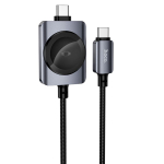 Hoco USB C - USB C kaabel PD100W juhtmevaba laadimisega Apple Watch jaoks 1,2 m CW66 must