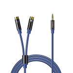 Orico AXRF 3,5 mm&ndash;2&times; RCA pesaga kaabel, 2 m &ndash; sinine