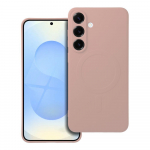 SILICONE MAG &Uuml;MBRIS compatible with MagSafe jaoks SAMSUNG S25 Plus roosa