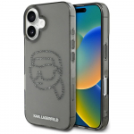 Karl Lagerfeld IML Rhinestones Karl Head &Uuml;mbris jaoks iPhone 16 must