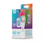 LED Bulb E27 A60 RGB + valge 9W + RC Forever Light