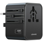 Tinklo įkroviklis USAMS Travel Adapter CC308 USB-C + USB-A 17W 4in1 US/AU/EU/UK juodas