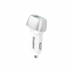 Energizer Ultimate D38WS autolaadija, USB-C + USB-A, 38 W PD + QC 3,0, valge ja h&otilde;bedane