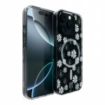 Incipio Forme MagSafe &uuml;mbris seadmele iPhone 16 Pro, Ditzy Floral Silver mustriga