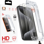 Tel Protect Dust-Free Easy Fit Full Glue 6D karastatud klaas Iphone 16 must - 2 tk