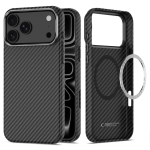 Tech-Protect Ion Carbon MagSafe &uuml;mbris iPhone 18 Pro / 17 Pro &ndash; must ja h&otilde;bedane