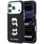Karl Lagerfeld Saffiano Karl & Choupette Heads Pins & Logo &uuml;mbris seadmele iPhone 18 Pro / 17 Pro &ndash; must