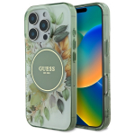 Guess IML Flower & Tonal Circle MagSafe &uuml;mbris jaoks iPhone 16 Pro Max - roheline