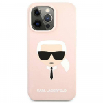 KARL LAGERFELD &uuml;mbris jaoks IPHONE 13 Pro KLHCP13LSLKHLP (Silicone K. Head) light roosa