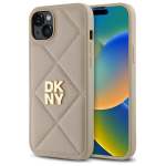 DKNY Quilted Stack Logo iPhone 15 Plus &Uuml;mbris - Beige