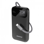 Dudao K31 10000 mAh 22.5W PD Powerbank sisseehitatud kaabliga - must
