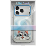 NIMMY case BIG EYED LYING SILVER SHADED CAT compatible with MagSafe for IPHONE 18 Pro/17 Pro black