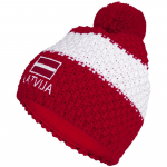 ELEVEN POM LATVIA kootud m&uuml;ts &ndash; punane CAP-LAT-RED