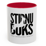 STIRNU BUKS ceramic mug with colourful inside and handle &ndash; red SB-K-KRUZE-RED