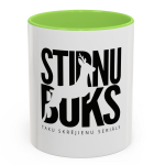 STIRNU BUKS ceramic mug with colourful inside and handle &ndash; green SB-K-KRUZE-ZALA