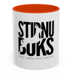 STIRNU BUKS ceramic mug with colourful inside and handle &ndash; orange SB-K-KRUZE-ORANZA