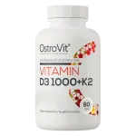 OstroVit Vitamin D3 1000 IU + K2 | D3 ja K2 vitamiin 90 tabletti